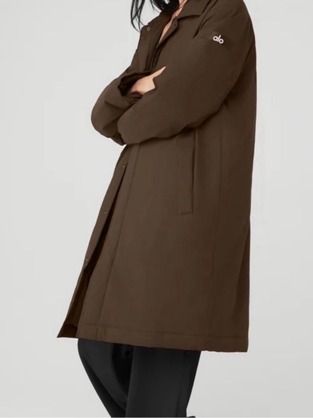 ALO Yoga Men's Dark Brown Trench Coat